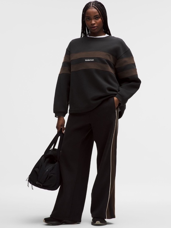lululemon athletica Pants - Lululemon Steady State Oversized Track Pant & Pullover - Black/ Walnut Stripe